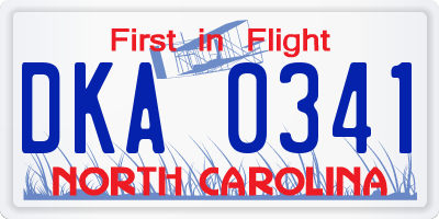 NC license plate DKA0341