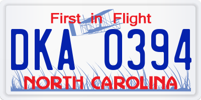 NC license plate DKA0394