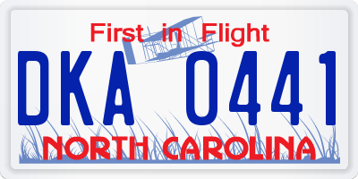 NC license plate DKA0441
