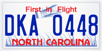 NC license plate DKA0448
