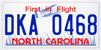 NC license plate DKA0468