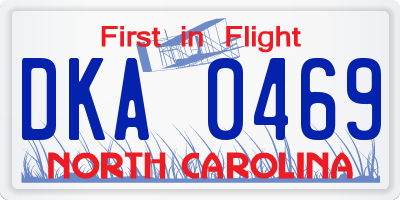 NC license plate DKA0469