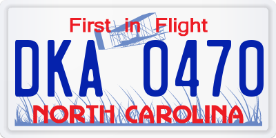 NC license plate DKA0470