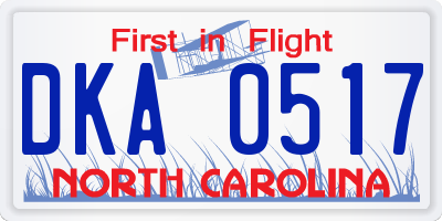 NC license plate DKA0517