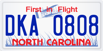 NC license plate DKA0808