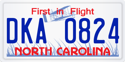 NC license plate DKA0824
