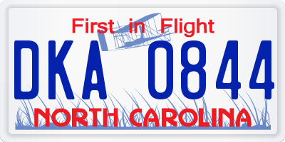 NC license plate DKA0844