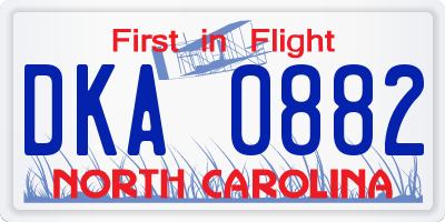 NC license plate DKA0882