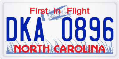 NC license plate DKA0896
