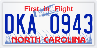 NC license plate DKA0943