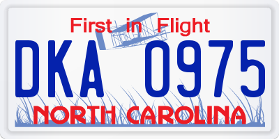 NC license plate DKA0975