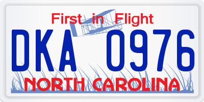 NC license plate DKA0976