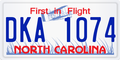 NC license plate DKA1074