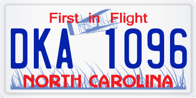 NC license plate DKA1096
