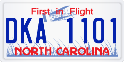 NC license plate DKA1101
