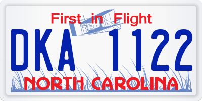 NC license plate DKA1122