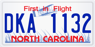 NC license plate DKA1132
