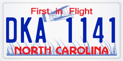 NC license plate DKA1141