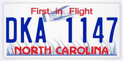 NC license plate DKA1147