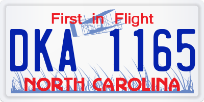 NC license plate DKA1165