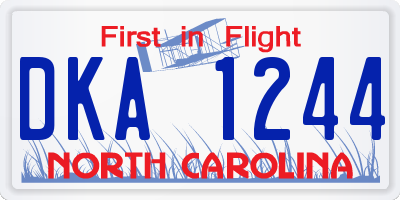 NC license plate DKA1244