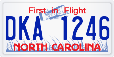 NC license plate DKA1246