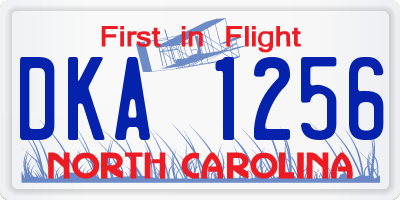 NC license plate DKA1256