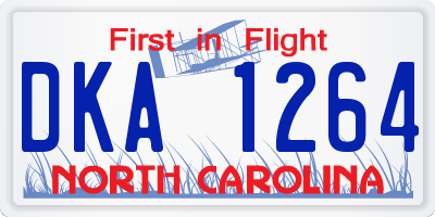 NC license plate DKA1264