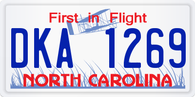 NC license plate DKA1269
