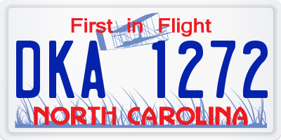 NC license plate DKA1272