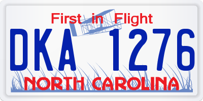 NC license plate DKA1276