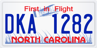 NC license plate DKA1282