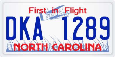 NC license plate DKA1289