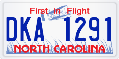 NC license plate DKA1291