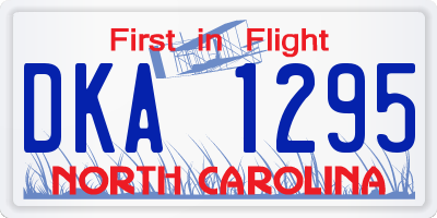 NC license plate DKA1295