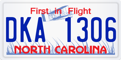 NC license plate DKA1306