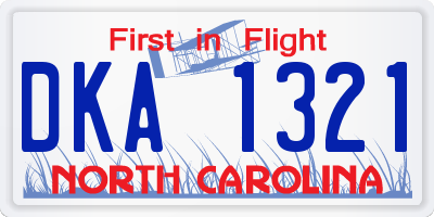 NC license plate DKA1321