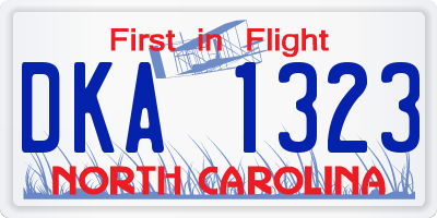 NC license plate DKA1323