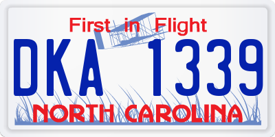 NC license plate DKA1339