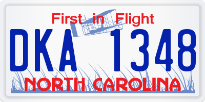 NC license plate DKA1348