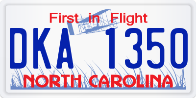 NC license plate DKA1350