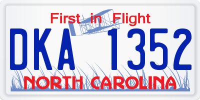 NC license plate DKA1352