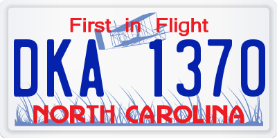 NC license plate DKA1370