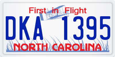 NC license plate DKA1395