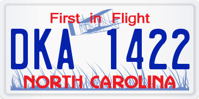 NC license plate DKA1422