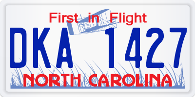 NC license plate DKA1427