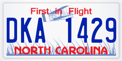 NC license plate DKA1429