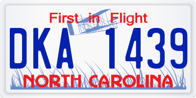 NC license plate DKA1439