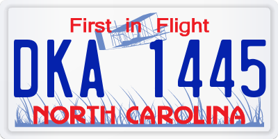 NC license plate DKA1445