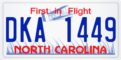 NC license plate DKA1449